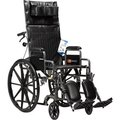 Dynarex Dynarex DynaRide Reclining Wheelchair, Elevating Legrest & Detachable Desk Arm, 16in Seat 10238